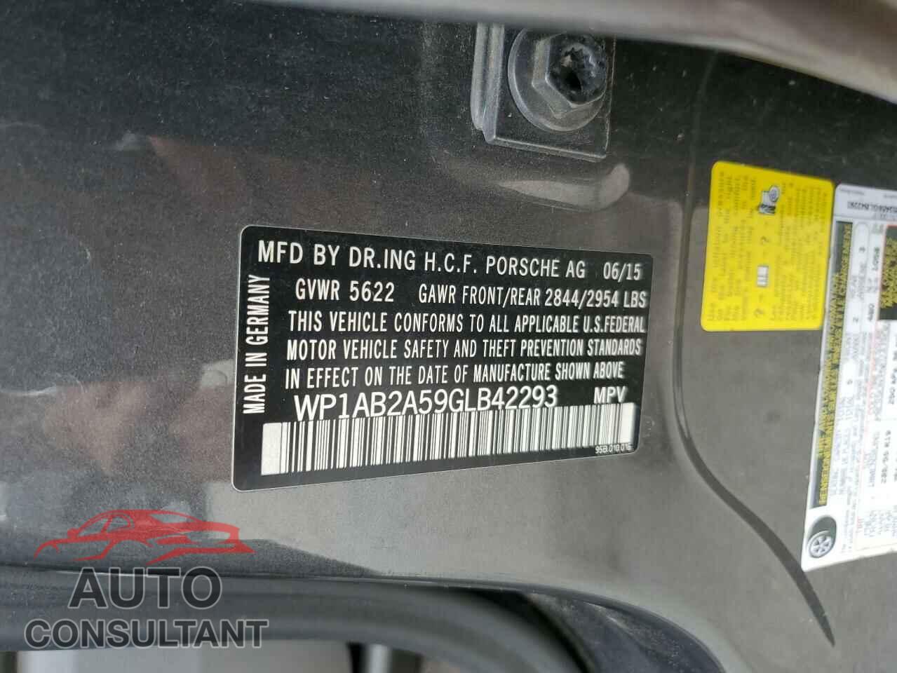 PORSCHE MACAN 2016 - WP1AB2A59GLB42293