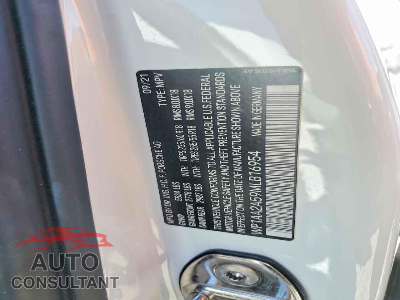 PORSCHE MACAN 2021 - WP1AA2A59MLB16954