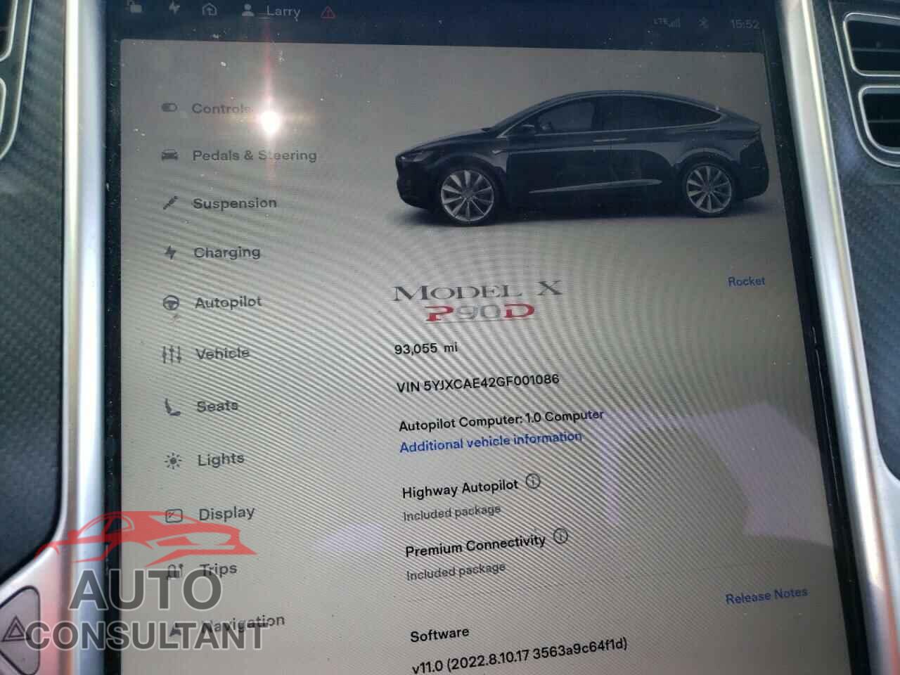 TESLA MODEL X 2016 - 5YJXCAE42GF001086