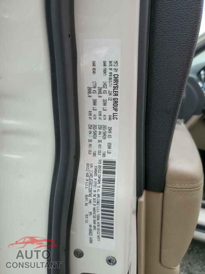 DODGE DURANGO 2012 - 1C4RDJEG9CC330746