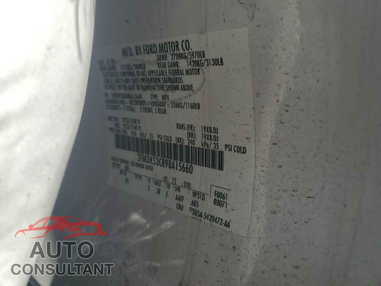 FORD FLEX 2009 - 2FMDK53C89BA15660