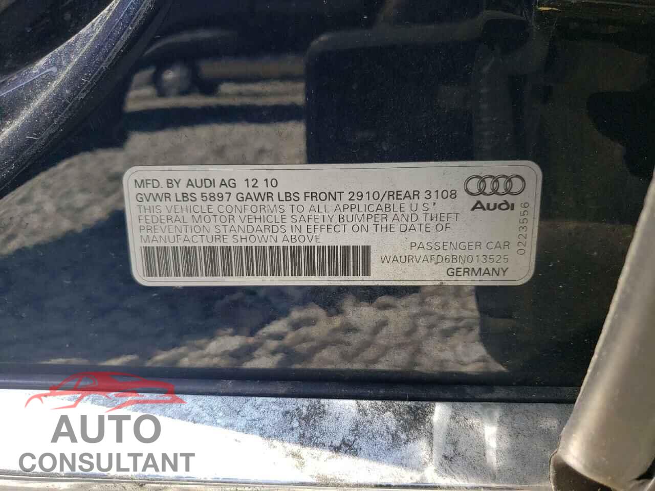 AUDI A8 2011 - WAURVAFD6BN013525