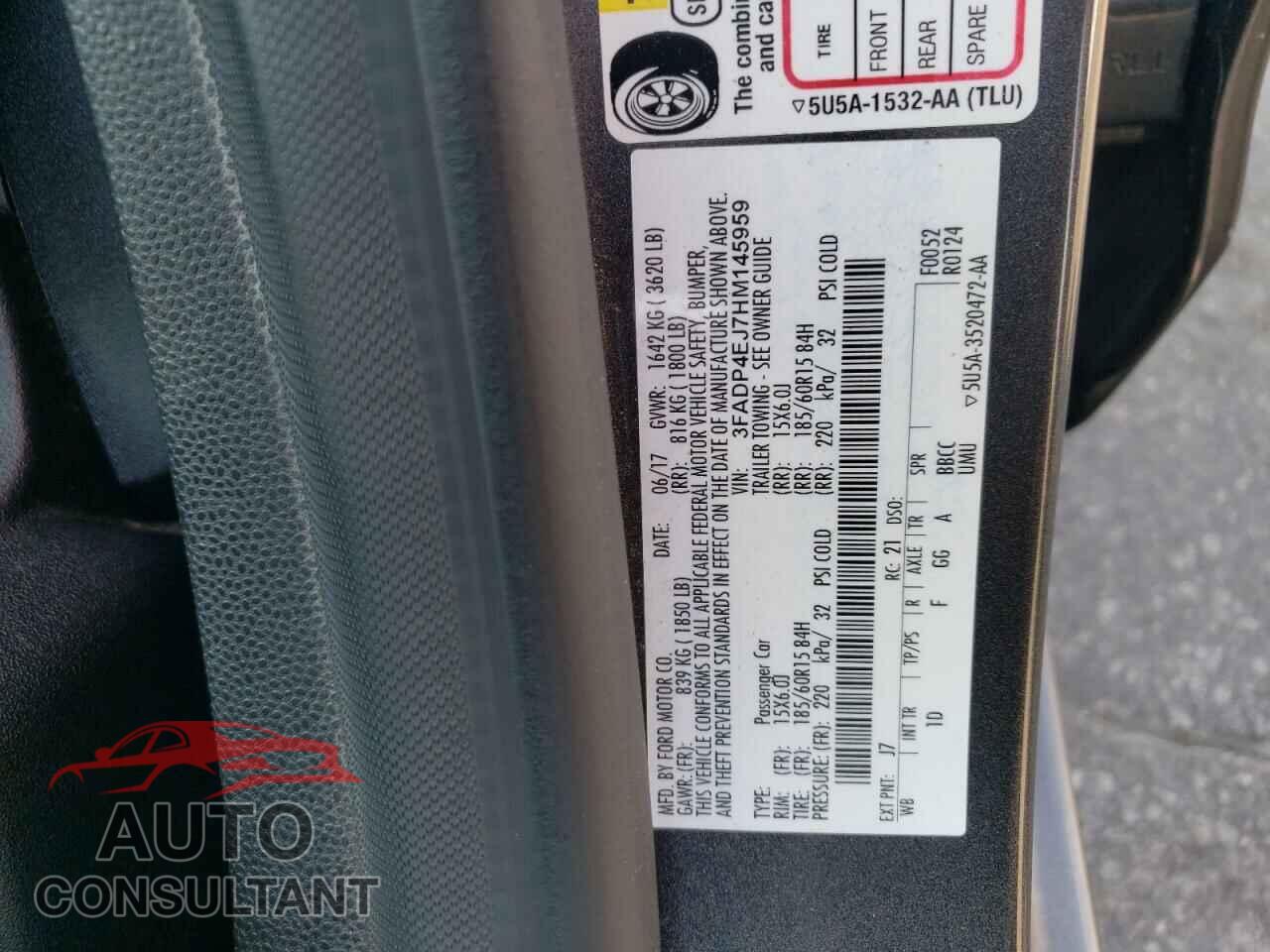 FORD FIESTA 2017 - 3FADP4EJ7HM145959