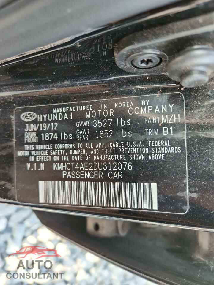 HYUNDAI ACCENT 2013 - KMHCT4AE2DU312076