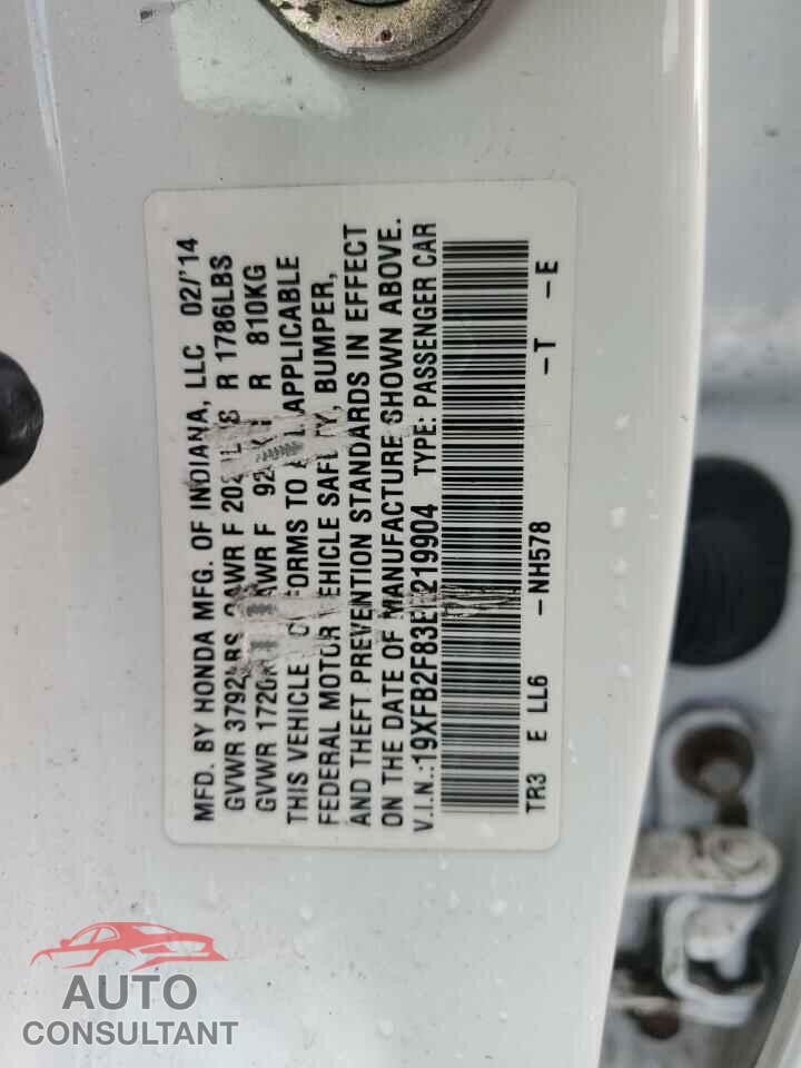 HONDA CIVIC 2014 - 19XFB2F83EE219904