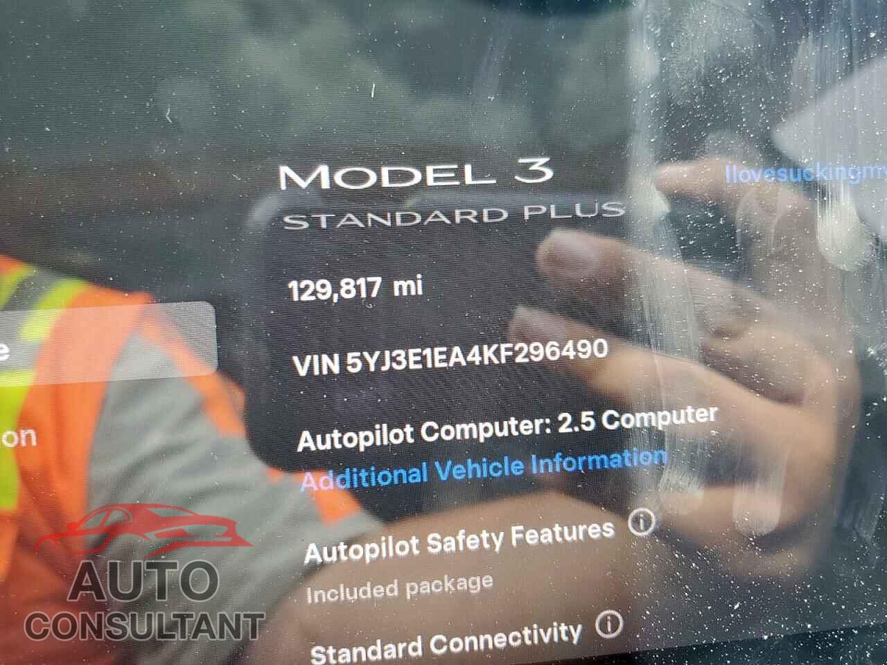 TESLA MODEL 3 2019 - 5YJ3E1EA4KF296490