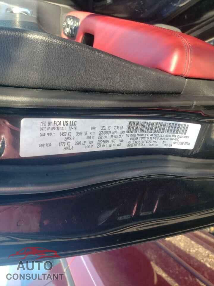 DODGE DURANGO 2017 - 1C4SDHCT9HC747754