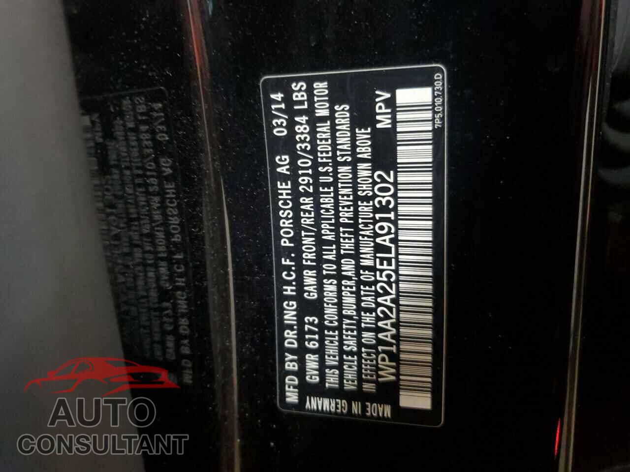 PORSCHE CAYENNE 2014 - WP1AA2A25ELA91302
