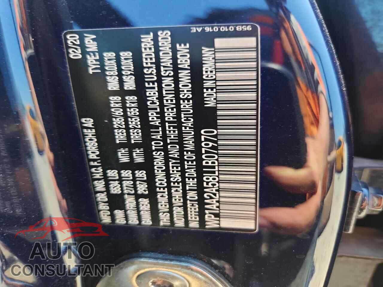 PORSCHE MACAN 2020 - WP1AA2A58LLB07970