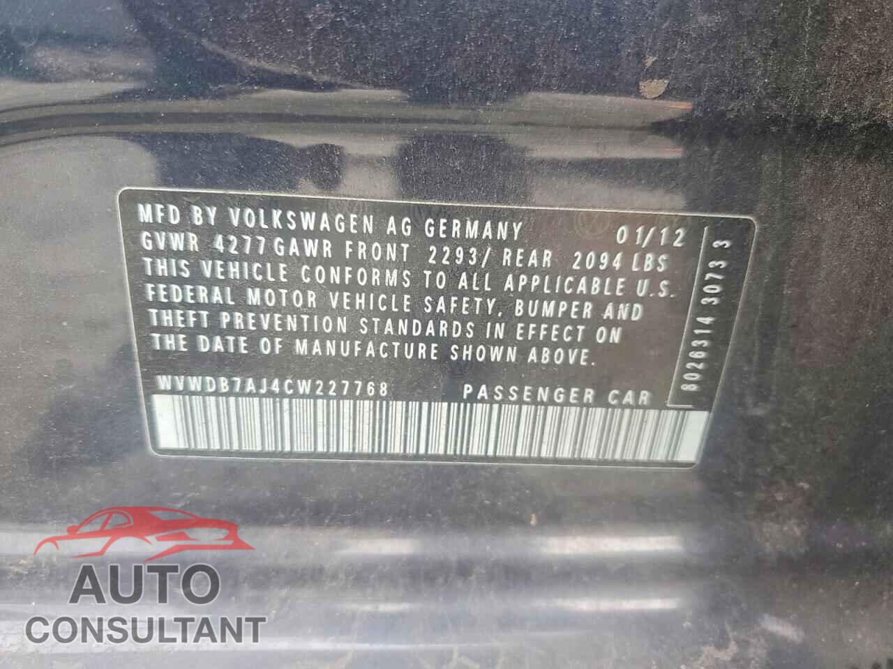 VOLKSWAGEN GOLF 2012 - WVWDB7AJ4CW227768
