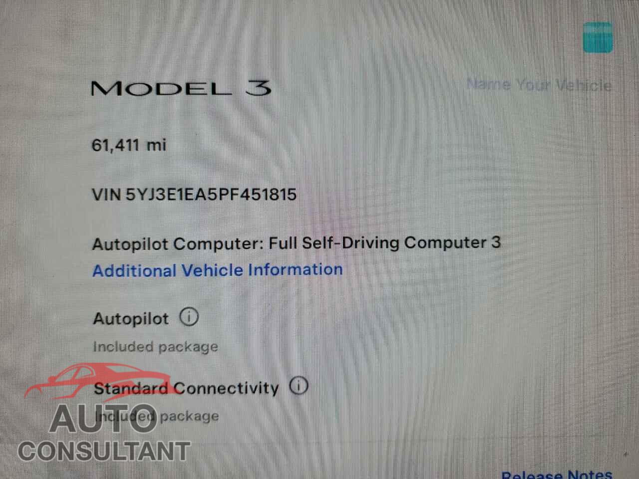 TESLA MODEL 3 2023 - 5YJ3E1EA5PF451815