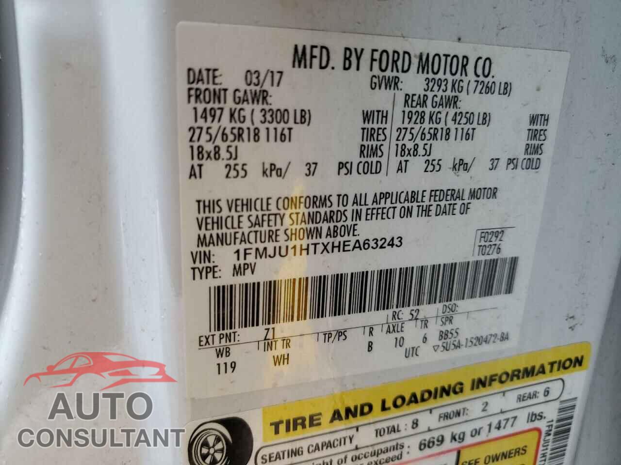 FORD EXPEDITION 2017 - 1FMJU1HTXHEA63243