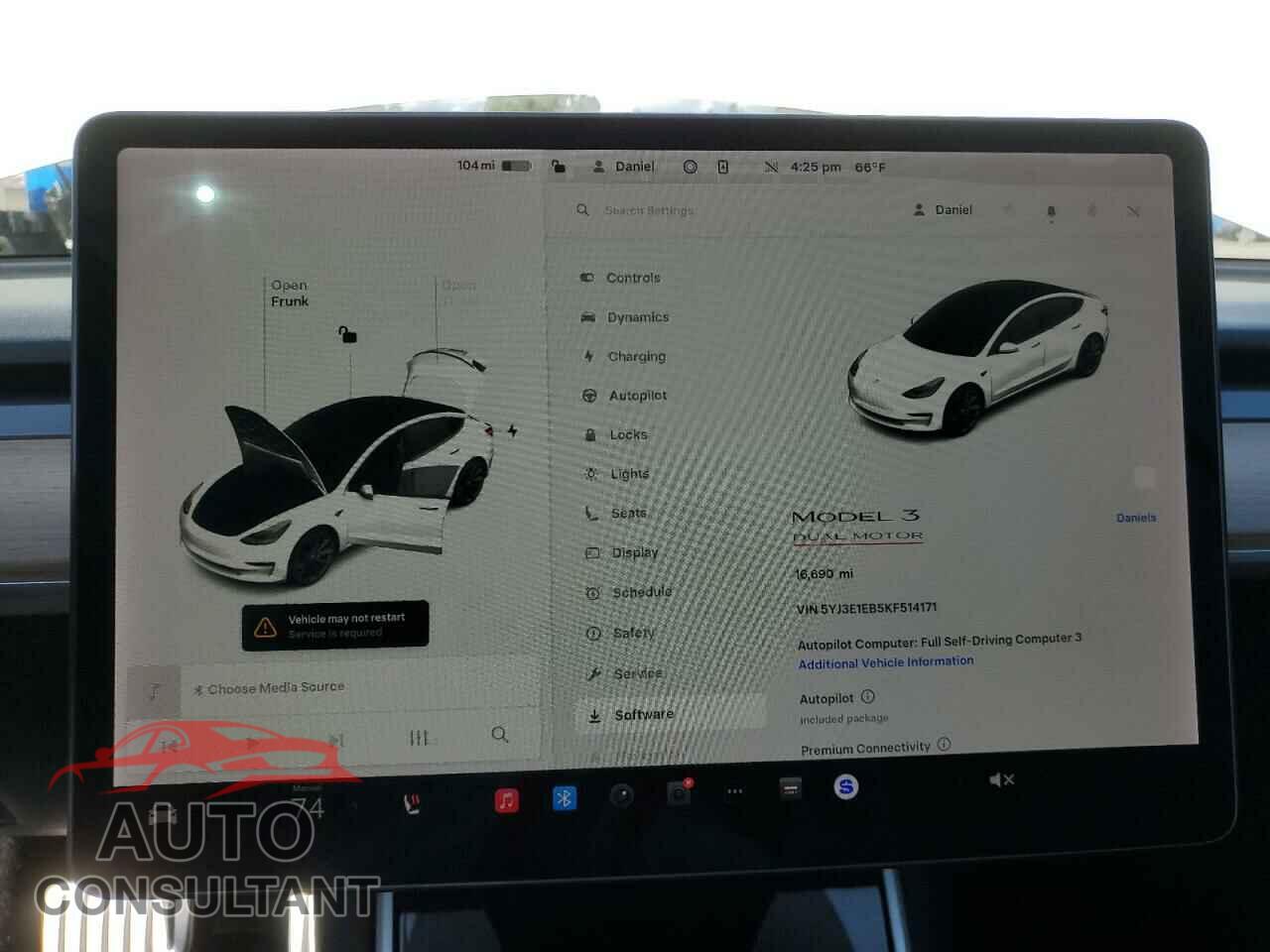 TESLA MODEL 3 2019 - 5YJ3E1EB5KF514171
