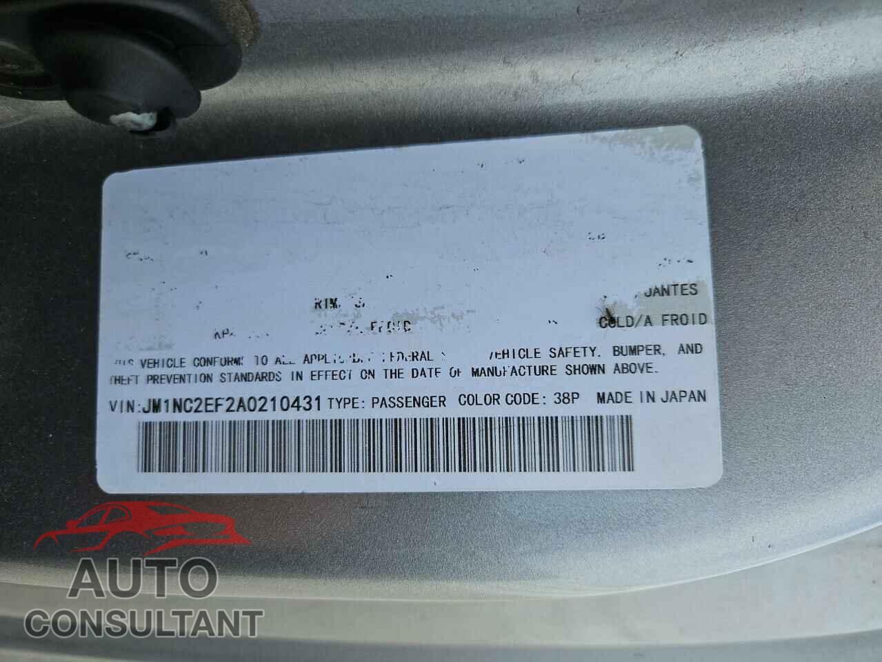 MAZDA MX5 2010 - JM1NC2EF2A0210431