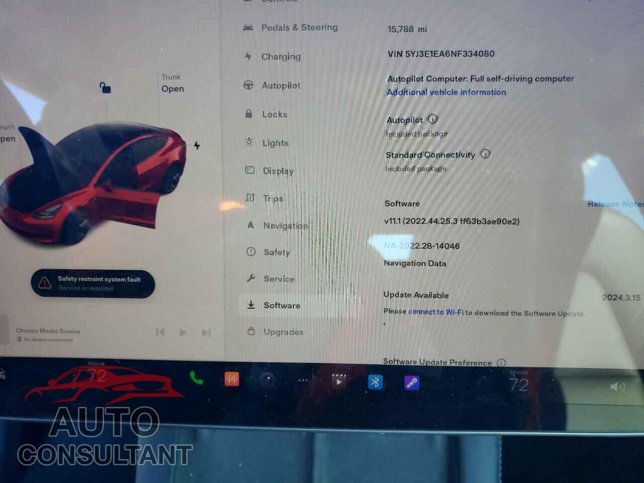 TESLA MODEL 3 2022 - 5YJ3E1EA6NF334080