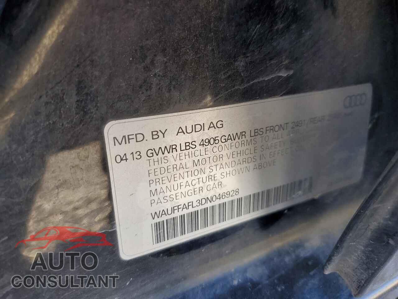 AUDI A4 2013 - WAUFFAFL3DN046928