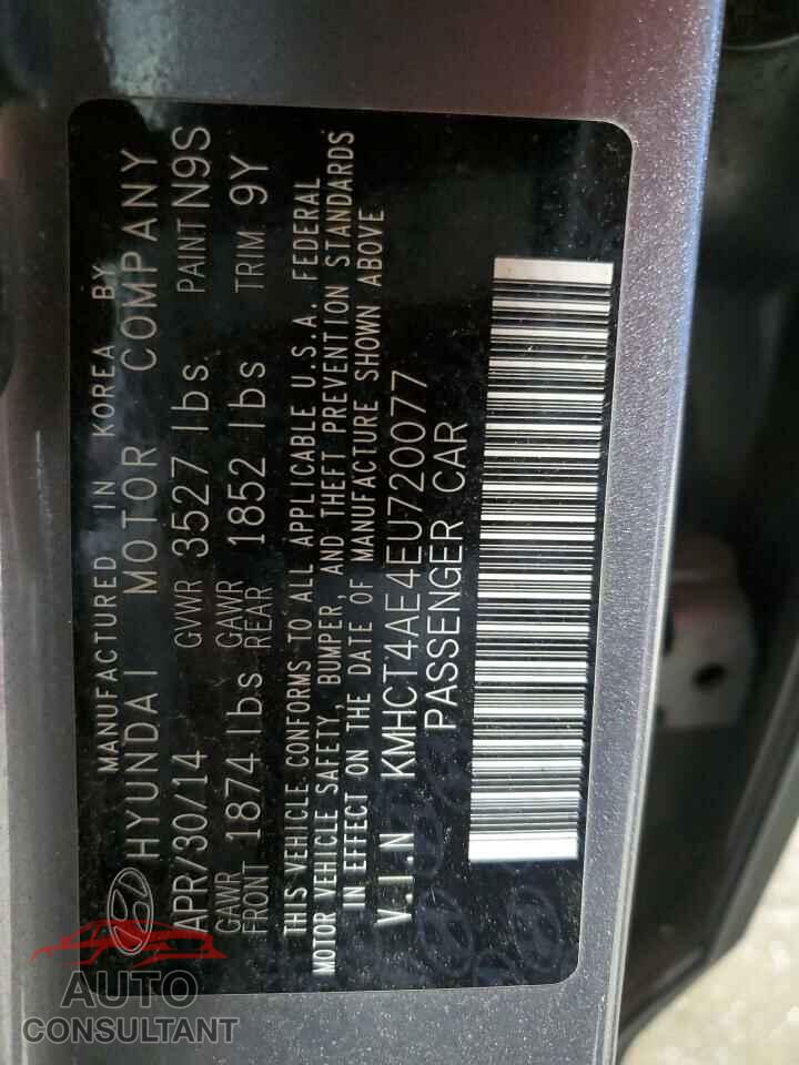 HYUNDAI ACCENT 2014 - KMHCT4AE4EU720077