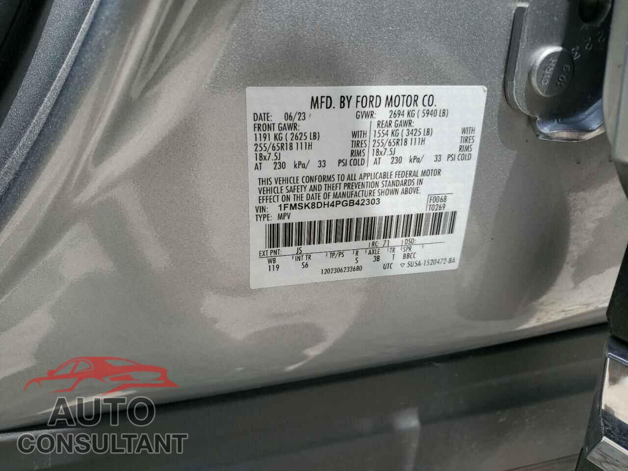 FORD EXPLORER 2023 - 1FMSK8DH4PGB42303