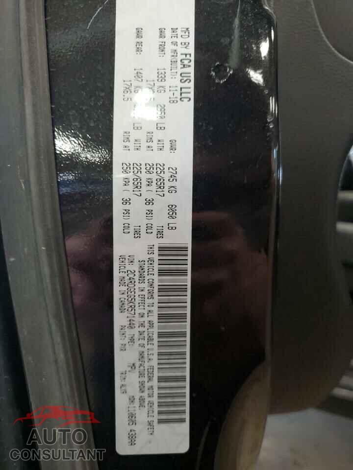 DODGE CARAVAN 2019 - 2C4RDGEG5KR571440