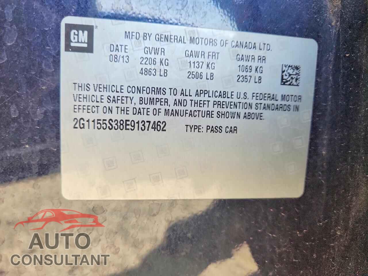 CHEVROLET IMPALA 2014 - 2G1155S38E9137462