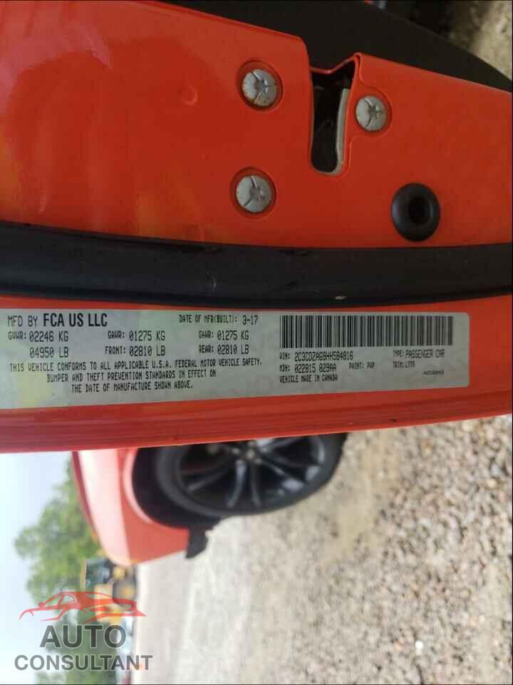 DODGE CHALLENGER 2017 - 2C3CDZAG9HH584816