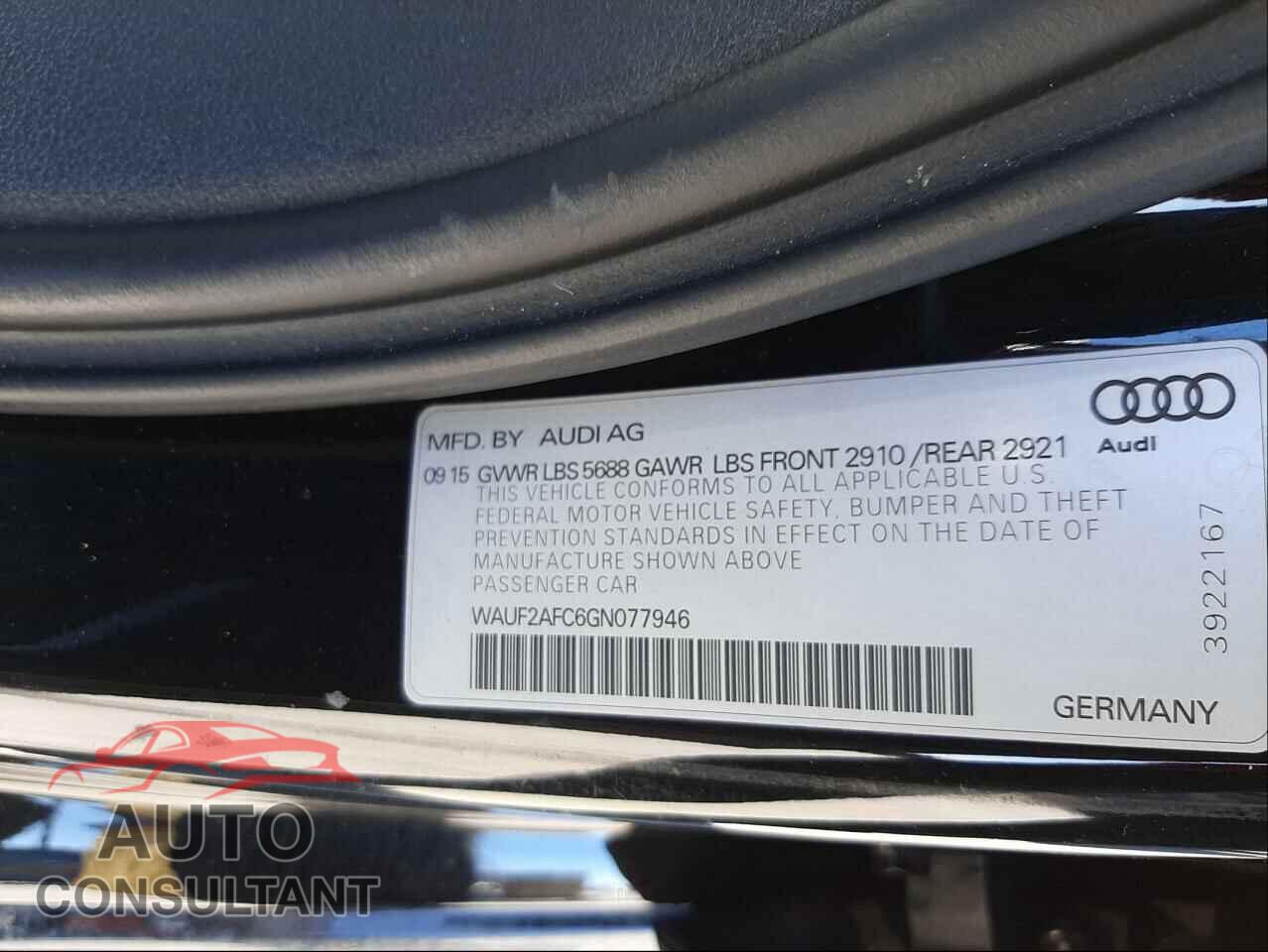 AUDI S6/RS6 2016 - WAUF2AFC6GN077946