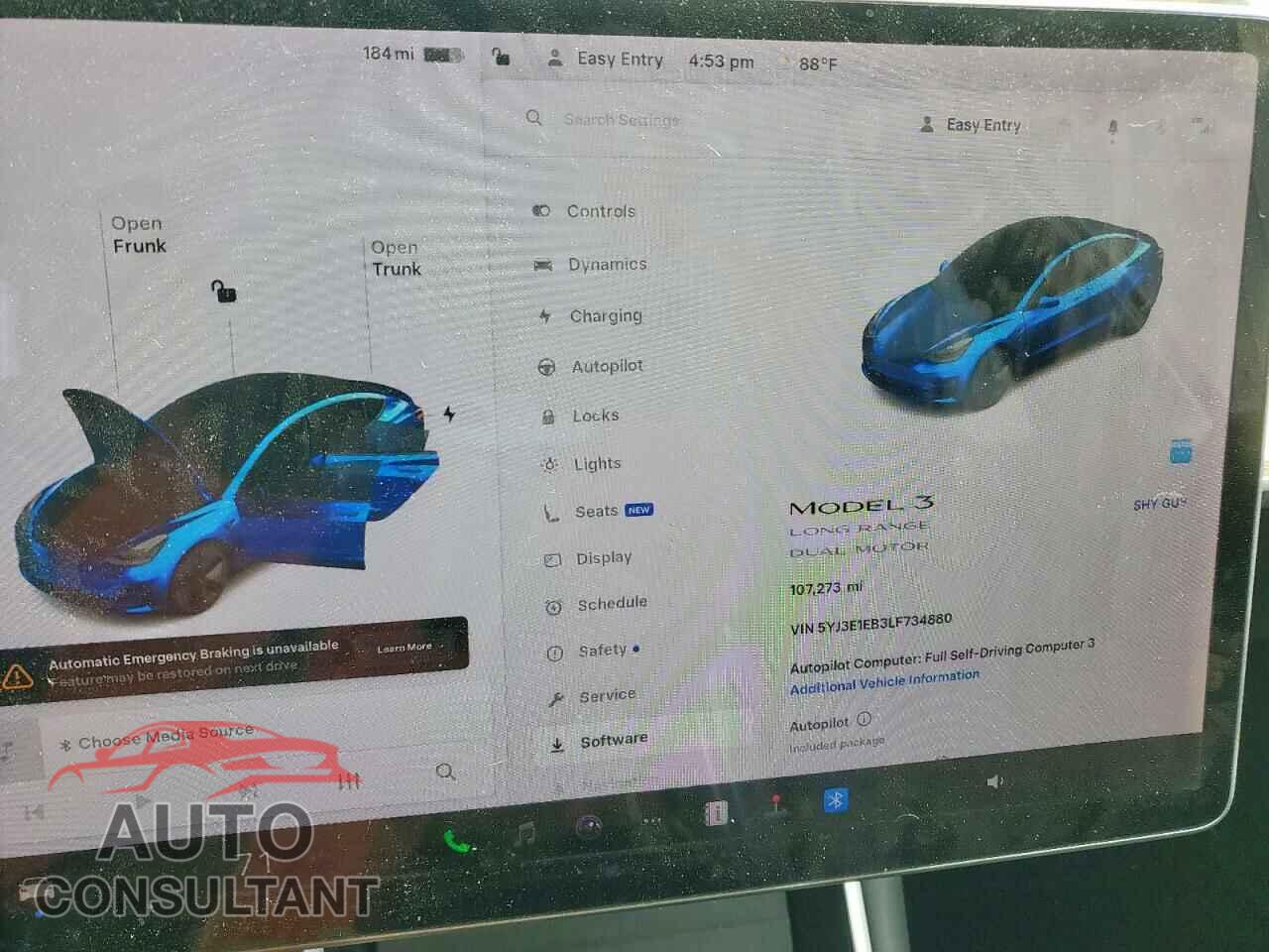 TESLA MODEL 3 2020 - 5YJ3E1EB3LF734880