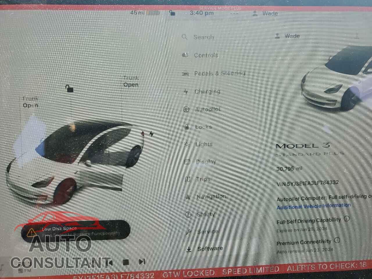 TESLA MODEL 3 2020 - 5YJ3E1EA3LF784332