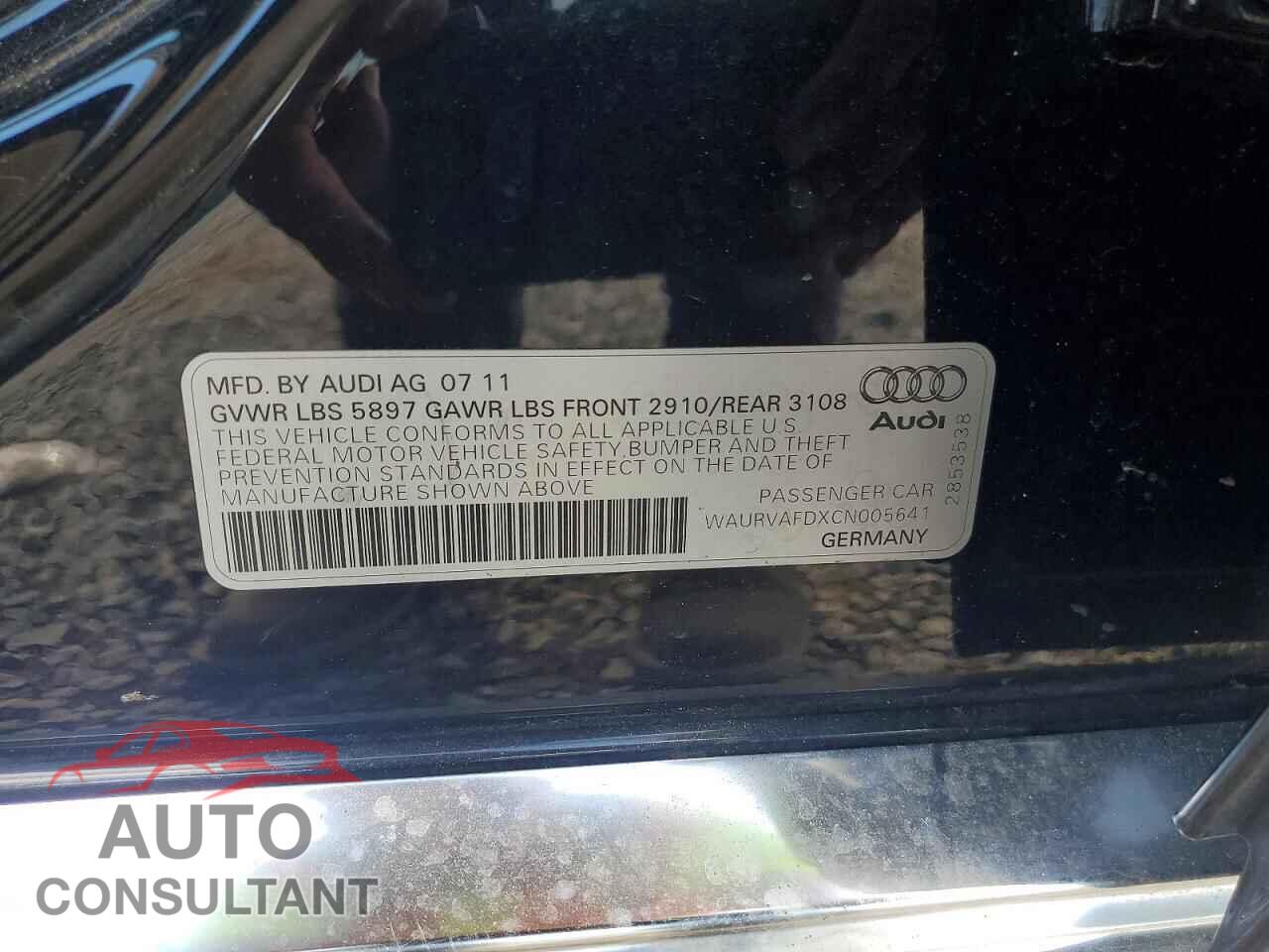 AUDI A8 2012 - WAURVAFDXCN005641