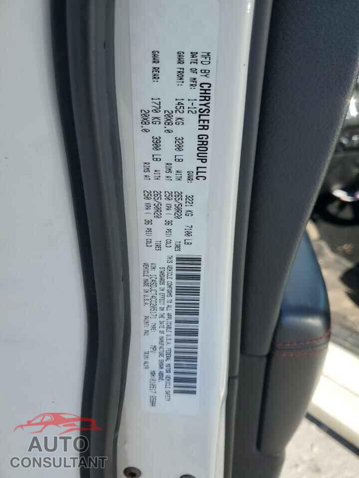 DODGE DURANGO 2012 - 1C4SDJCT4CC205171