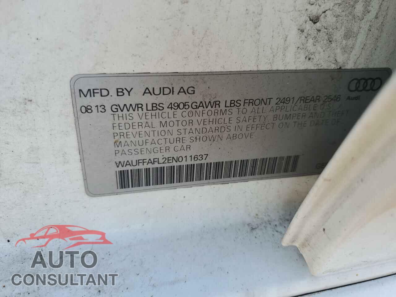 AUDI A4 2014 - WAUFFAFL2EN011637