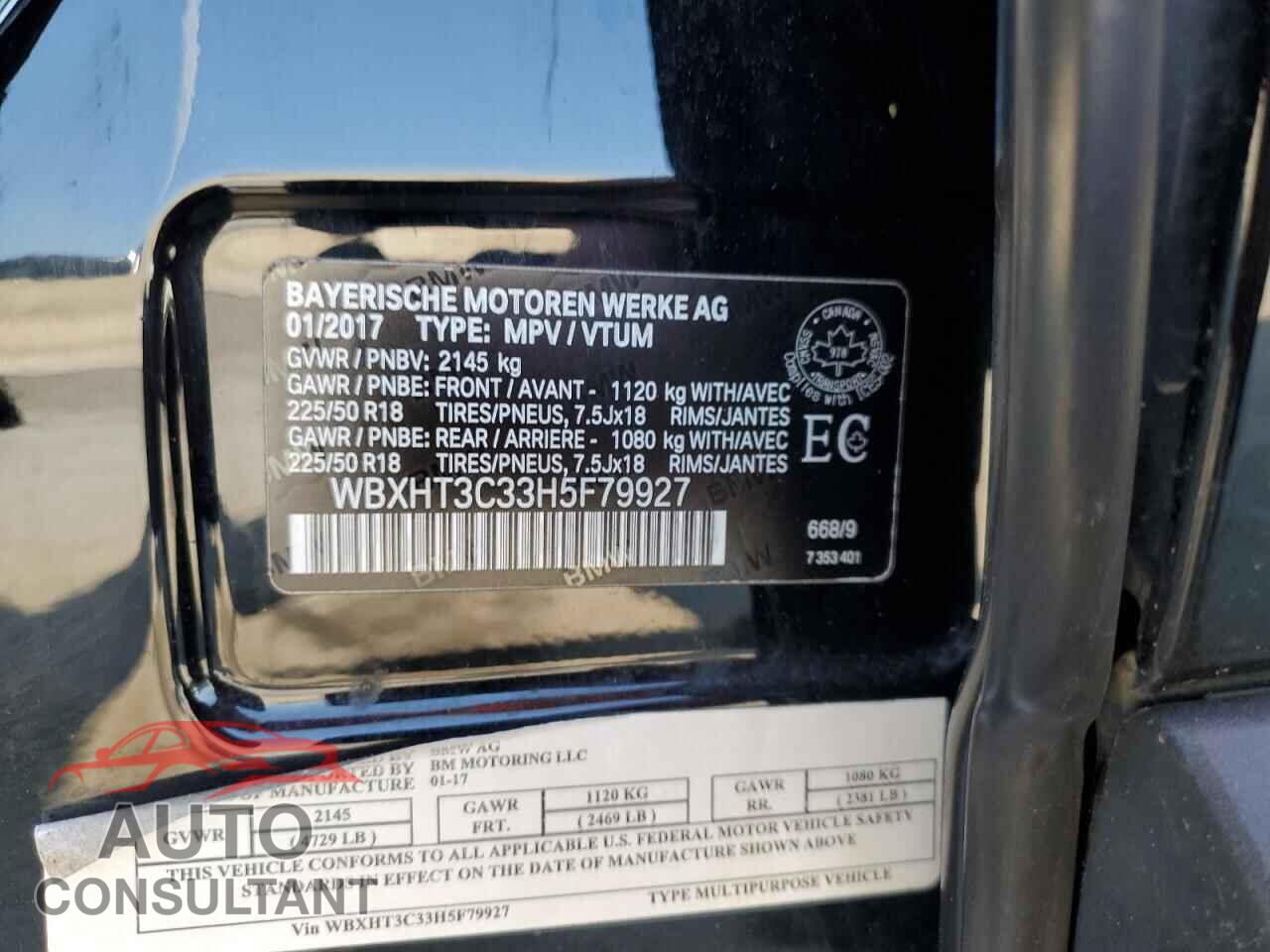 BMW X1 2017 - WBXHT3C33H5F79927