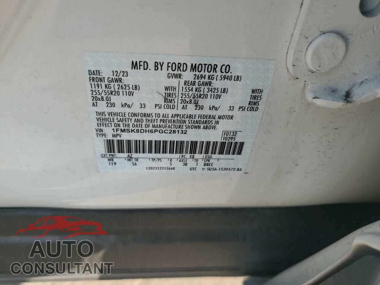 FORD EXPLORER 2023 - 1FMSK8DH6PGC28132
