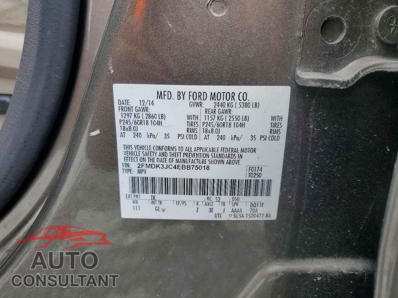FORD EDGE 2014 - 2FMDK3JC4EBB75018