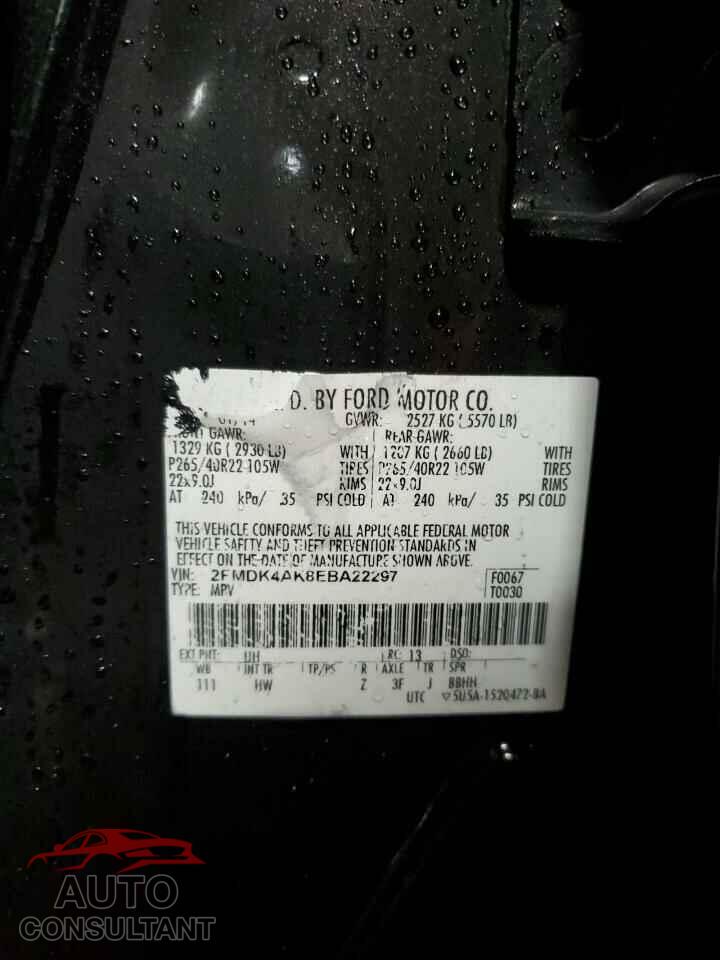 FORD EDGE 2014 - 2FMDK4AK8EBA22297