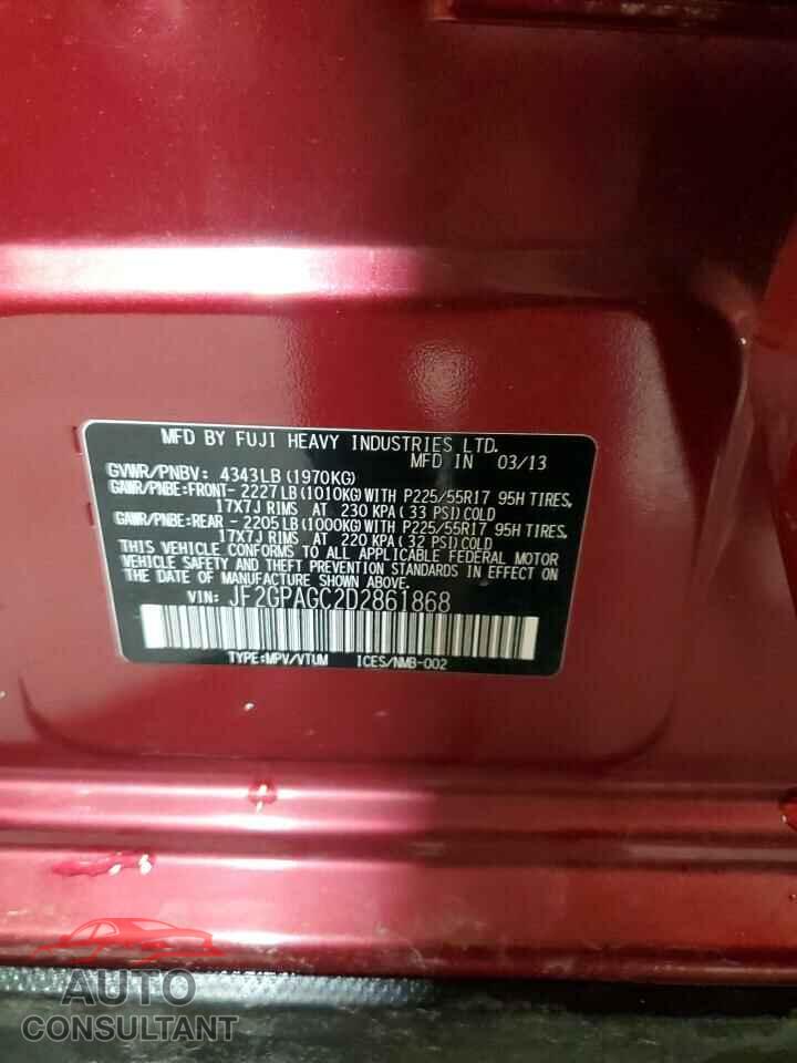 SUBARU XV 2013 - JF2GPAGC2D2861868
