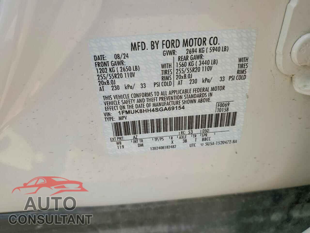 FORD EXPLORER 2025 - 1FMUK8HH4SGA69154