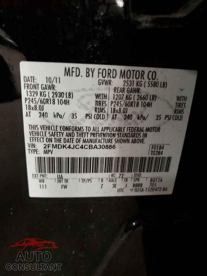 FORD EDGE 2012 - 2FMDK4JC4CBA30886