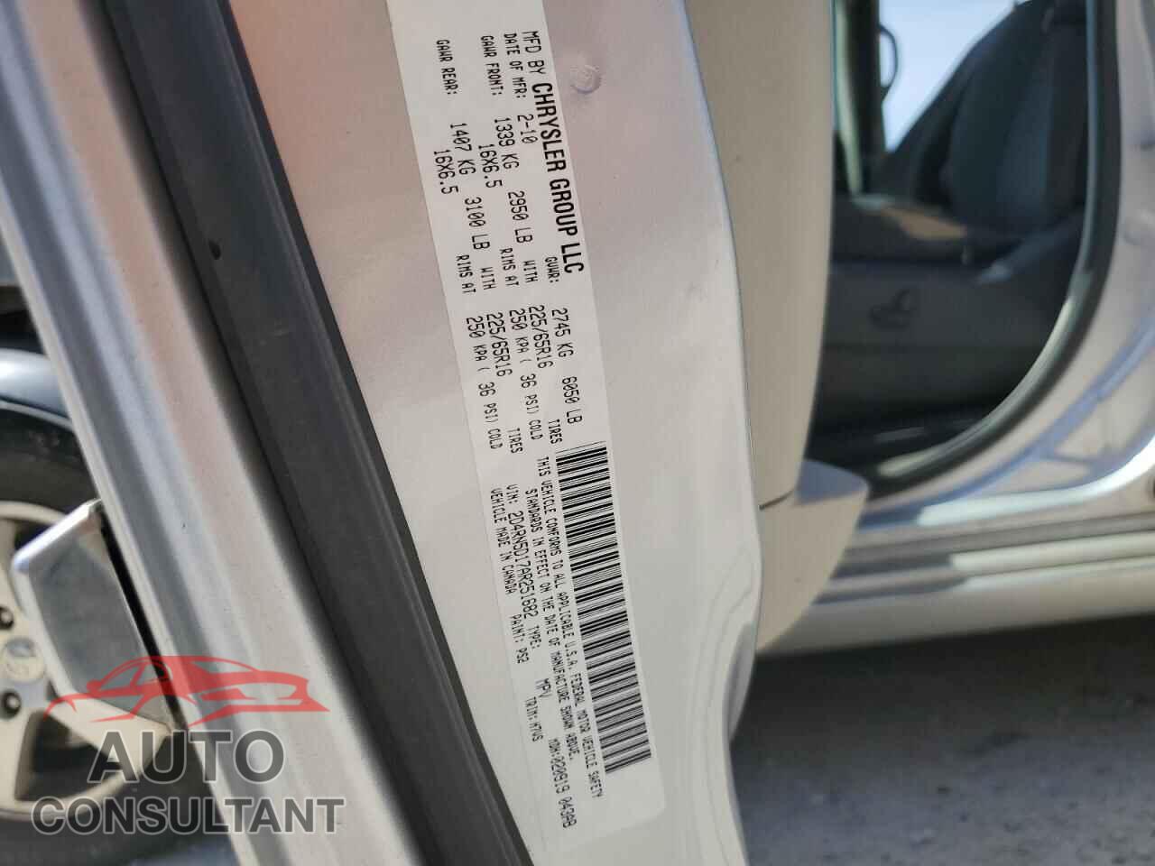 DODGE CARAVAN 2010 - 2D4RN5D17AR251682