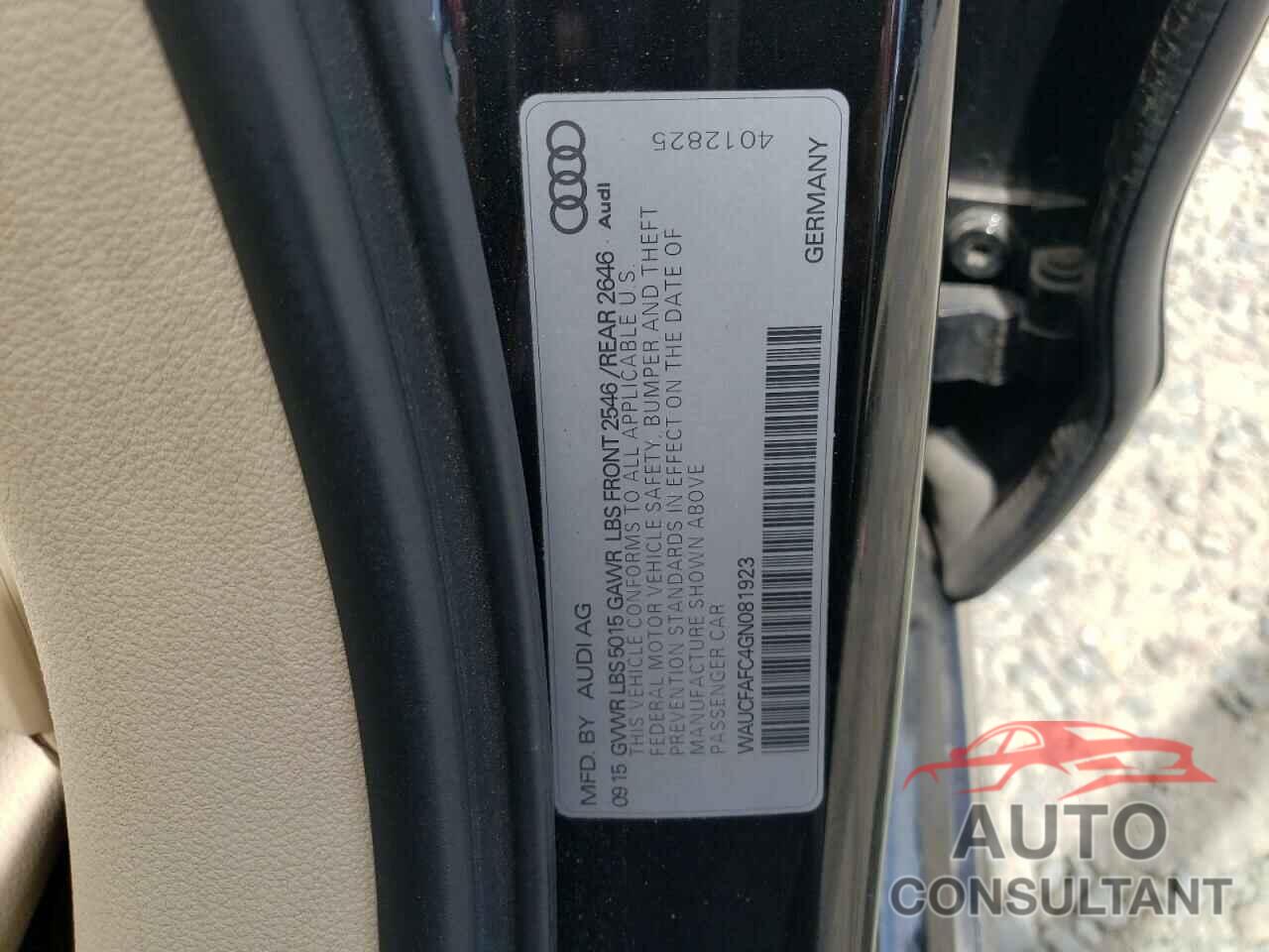 AUDI A6 2016 - WAUCFAFC4GN081923