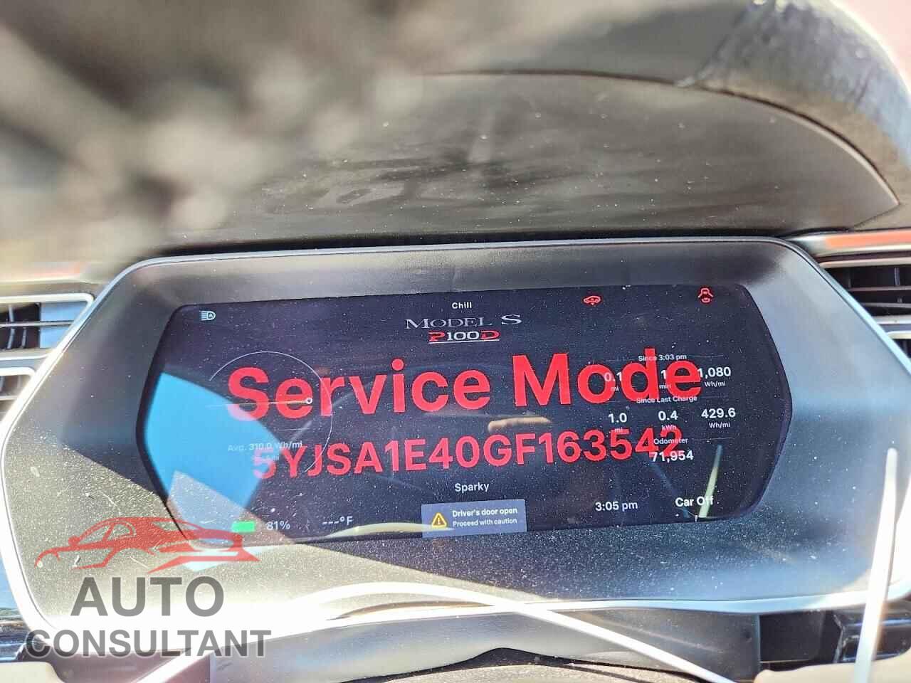 TESLA MODEL S 2016 - 5YJSA1E40GF163542