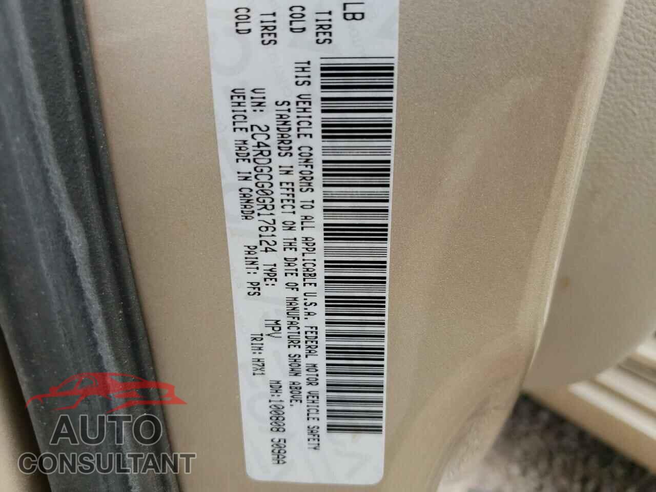 DODGE CARAVAN 2016 - 2C4RDGCG0GR176124