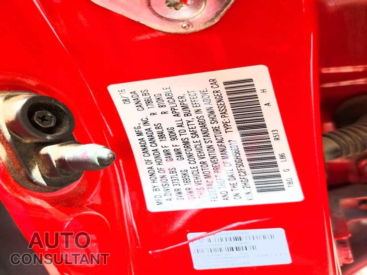 HONDA CIVIC 2016 - 2HGFC2F50GH566912