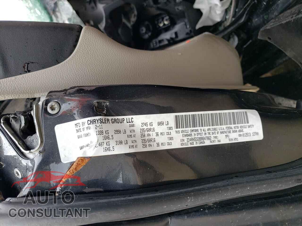 DODGE CARAVAN 2011 - 2D4RN5DG9BR647862
