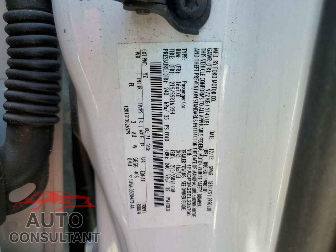 FORD FOCUS 2014 - 1FADP3K25EL224700