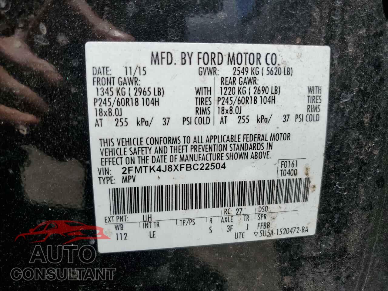 FORD EDGE 2015 - 2FMTK4J8XFBC22504