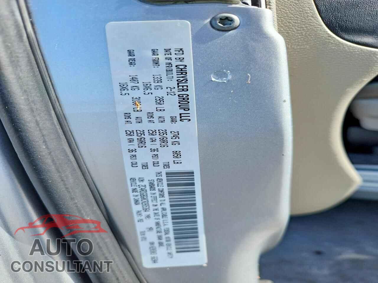 DODGE CARAVAN 2012 - 2C4RDGBG0CR265364