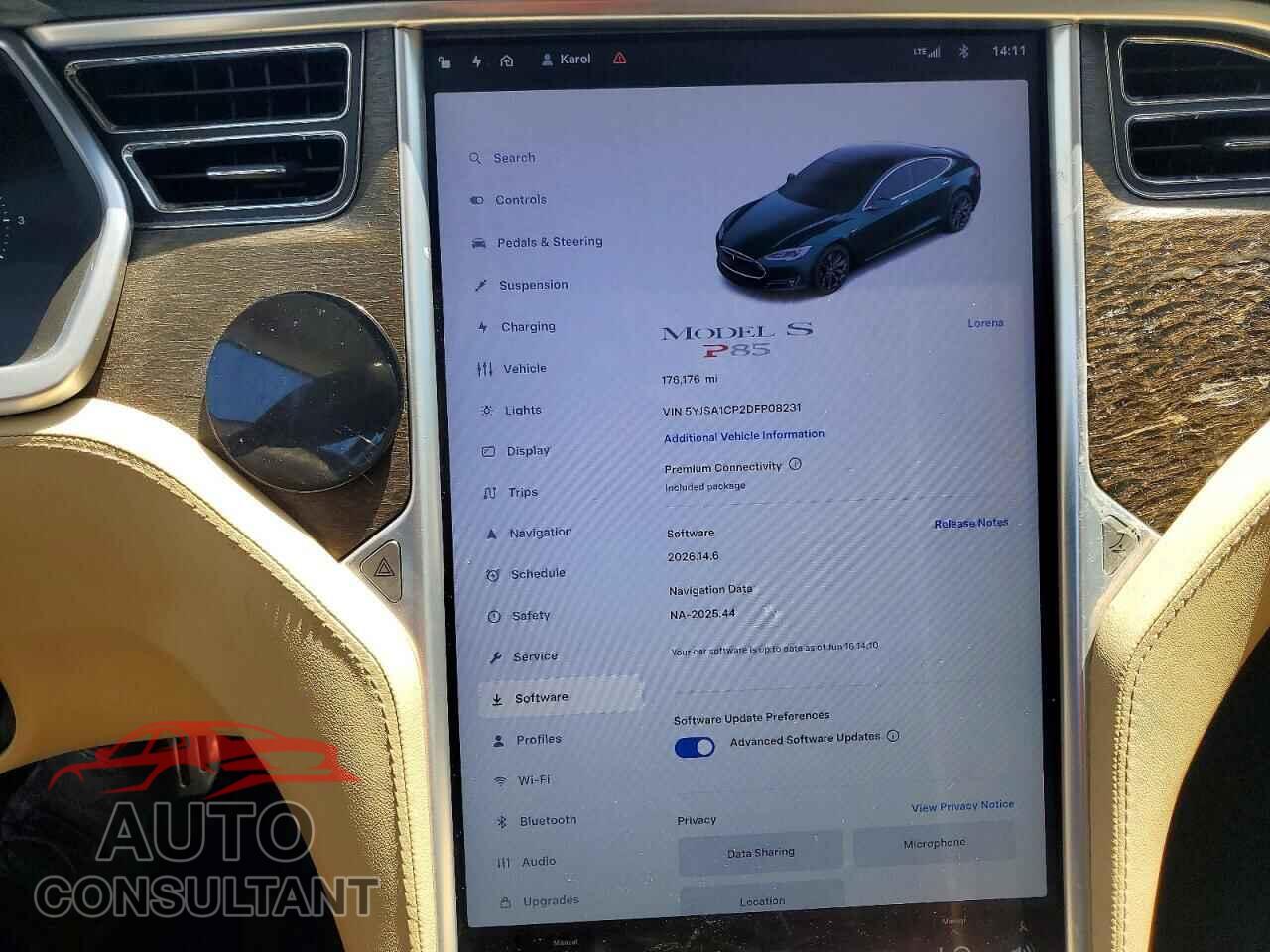 TESLA MODEL S 2013 - 5YJSA1CP2DFP08231