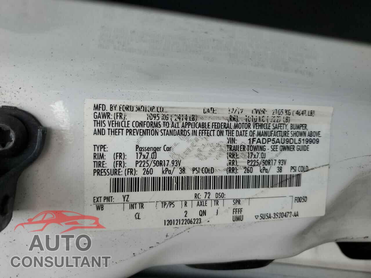 FORD CMAX 2013 - 1FADP5AU9DL519909