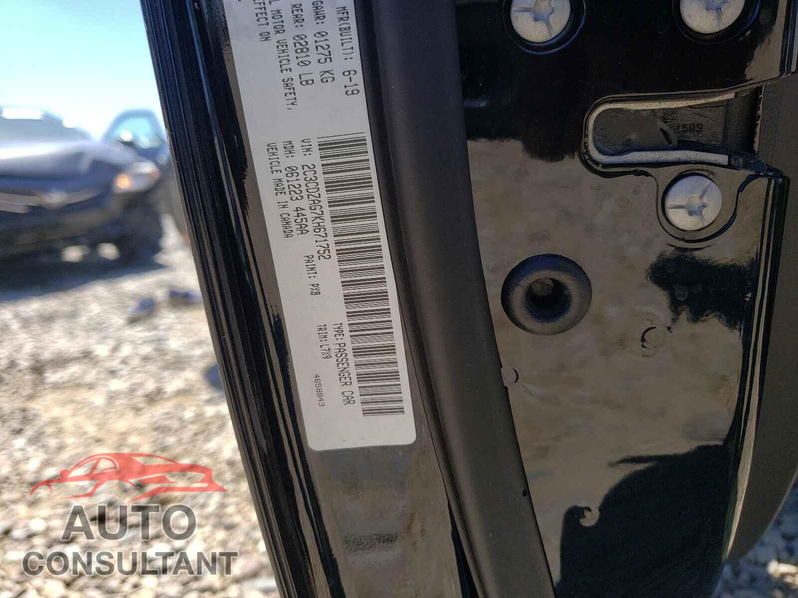 DODGE CHALLENGER 2019 - 2C3CDZAG7KH671752